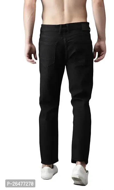 Stylish Black Cotton Blend Mid-Rise Jeans For Men-thumb2