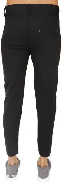 Mevan Comfortable Black Cotton Blend Regular Track Pants For Men-thumb2