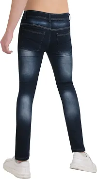 Classic Blue Cotton Blend Solid Jeans For Men-thumb1