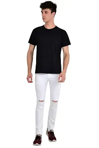 COMFITS Men's Regular Tapered Slit Cut Slim Fit Jeans (36) White-thumb2