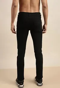 Stylish Black Cotton Blend Mid-Rise Jeans For Men-thumb1