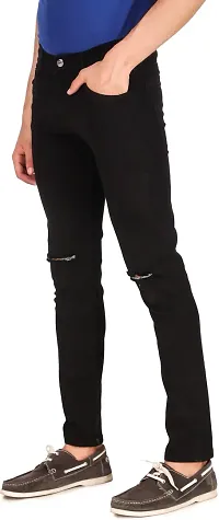 Stylish Black Cotton Blend Mid-Rise Jeans For Men-thumb2