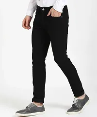 Stylish Black Denim Mid-Rise Jeans For Men-thumb2