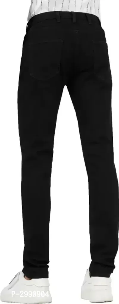 Stylish Black Cotton Blend Mid-Rise Jeans For Men-thumb2