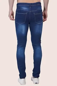 Classic Blue Cotton Blend Solid Jeans For Men-thumb1