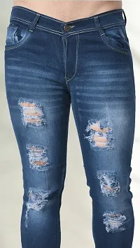 Stylish Blue Denim Solid Jeans For Men-thumb2