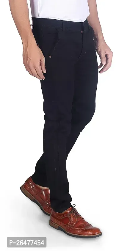 Stylish Black Denim Mid-Rise Jeans For Men-thumb2