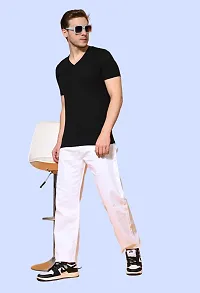 Stylish White Denim Solid Mid-Rise Jeans For Men-thumb2