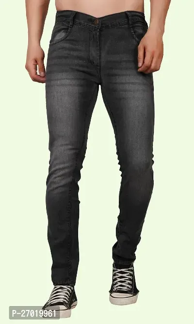 Stylish Denim Slim Fit Jeans For Men-thumb0