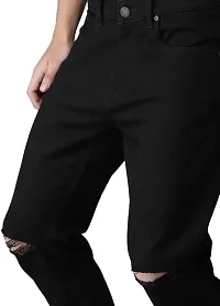 Stylish Black Cotton Blend Mid-Rise Jeans For Men-thumb2