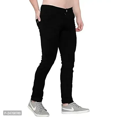 COMFITS Men's Boys Black Stylish Casual  Formal Plain Jeans (30)