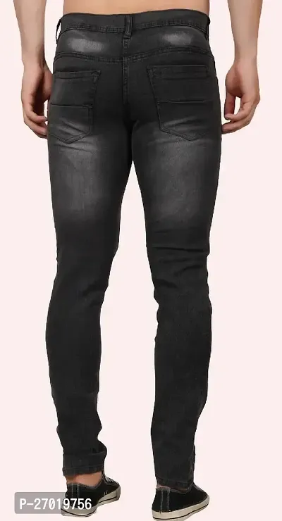 Stylish Cotton Blend Slim Fit Jeans For Men-thumb3