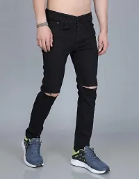 Stylish Black Denim Mid-Rise Jeans For Men-thumb3