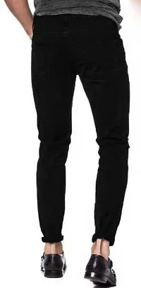 Stylish Black Cotton Blend Mid-Rise Jeans For Men-thumb1