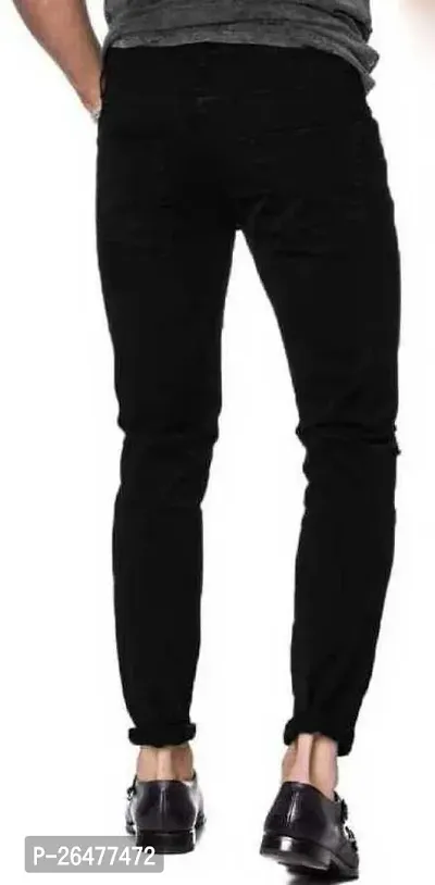 Stylish Black Cotton Blend Mid-Rise Jeans For Men-thumb2