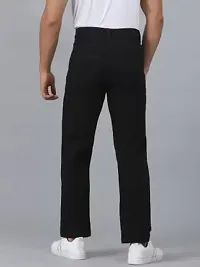 Stylish Black Denim Solid Mid-Rise Jeans For Men-thumb1