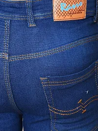 Classic Blue Denim Solid Jeans For Men-thumb4