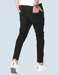 Stylish Black Denim Solid Jeans For Men-thumb1