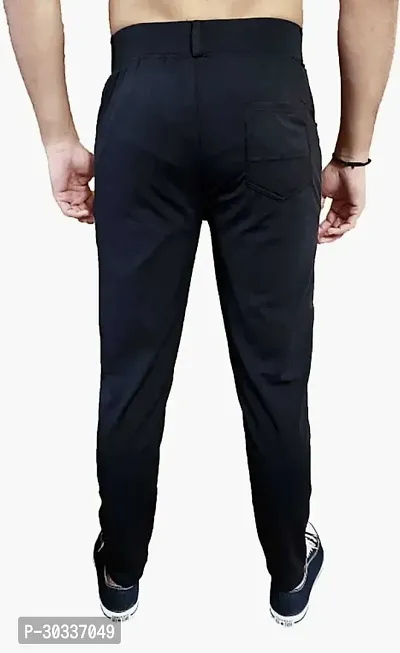 Mevan Comfortable Black Polyester Spandex Regular Track Pants For Men-thumb2