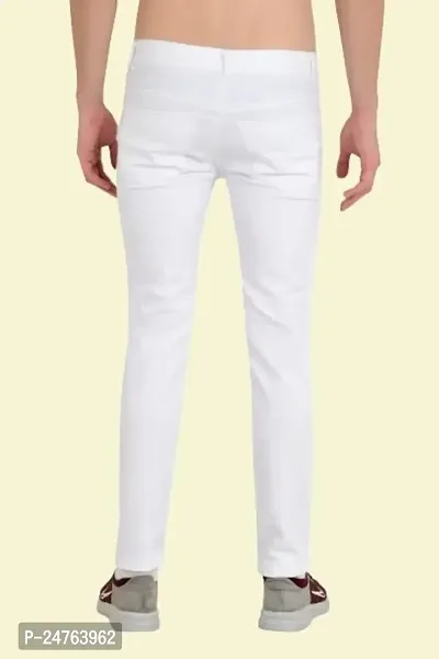 COMFITS Men's Regular Tapered Slit Cut Slim Fit Jeans (34) White-thumb2