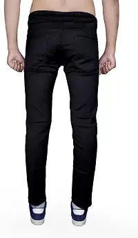 Stylish Black Cotton Blend Mid-Rise Jeans For Men-thumb1