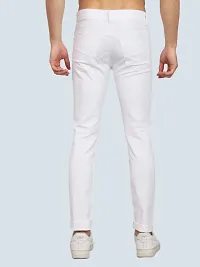 Stylish White Denim Solid Jeans For Men-thumb1