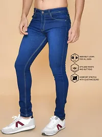 Classic Blue Denim Solid Jeans For Men-thumb3