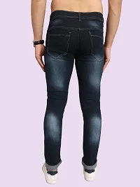 Classic Blue Cotton Blend Solid Jeans For Men-thumb1