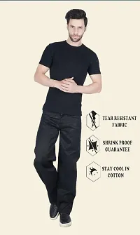 Stylish Black Cotton Blend Solid Mid-Rise Jeans For Men-thumb3