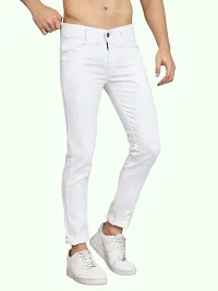 COMFITS Men's Regular Slim Fit Tapered Jeans (26) White-thumb1