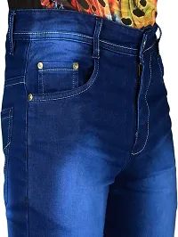 Classic Blue Cotton Solid Jeans For Men-thumb4