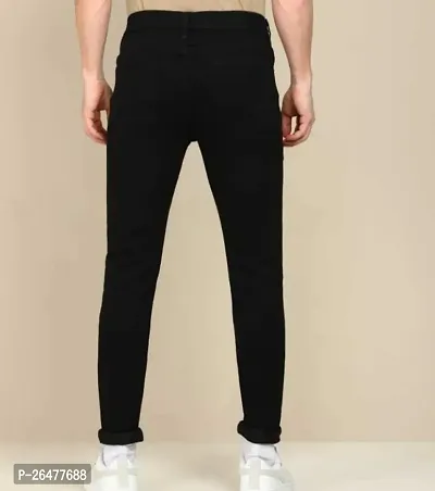 Stylish Black Denim Mid-Rise Jeans For Men-thumb3