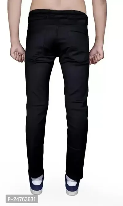 COMFITS Men's Boys Black Stylish Morden  Formal Plain Jeans (28)-thumb2
