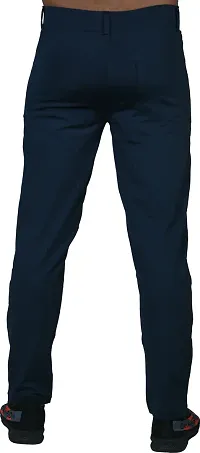 Mevan Stylish Blue Lycra Blend Solid Regular Fit Trouser For Men-thumb2