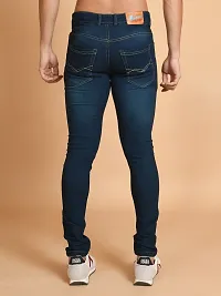 Classic Blue Denim Solid Jeans For Men-thumb3