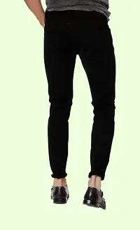 Stylish Black Cotton Blend Mid-Rise Jeans For Men-thumb1