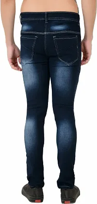 Classic Blue Cotton Blend Solid Jeans For Men-thumb1