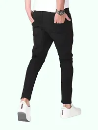 Stylish Black Cotton Blend Mid-Rise Jeans For Men-thumb1