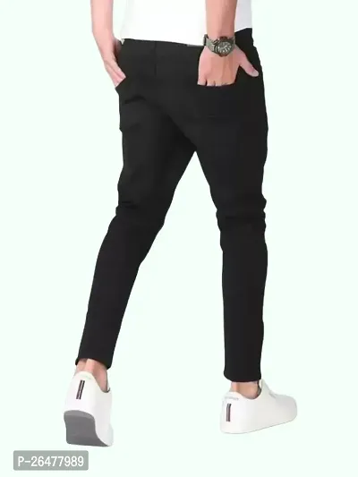 Stylish Black Cotton Blend Mid-Rise Jeans For Men-thumb2