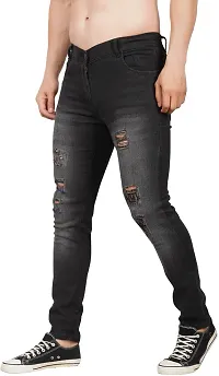 Stylish Cotton Blend Slim Fit Jeans For Men-thumb2