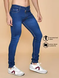 Classic Blue Denim Solid Jeans For Men-thumb2