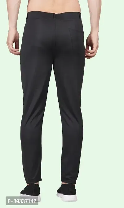 Mevan Comfortable Black Polyester Spandex Regular Track Pants For Men-thumb2