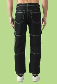 Stylish Black Solid Regular Fit Denim Jeans For Men-thumb1