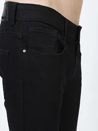 Stylish Black Polycotton Mid-Rise Jeans For Men-thumb1