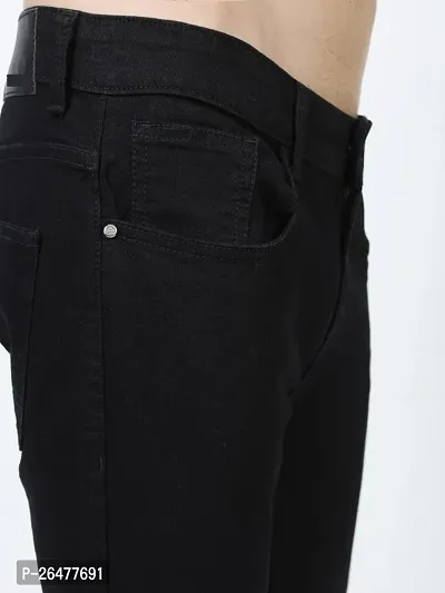 Stylish Black Polycotton Mid-Rise Jeans For Men-thumb2