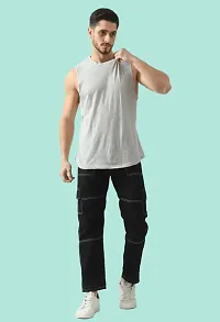 Stylish Denim Black Tapered Fit Mid-Rise Jeans For Men-thumb3