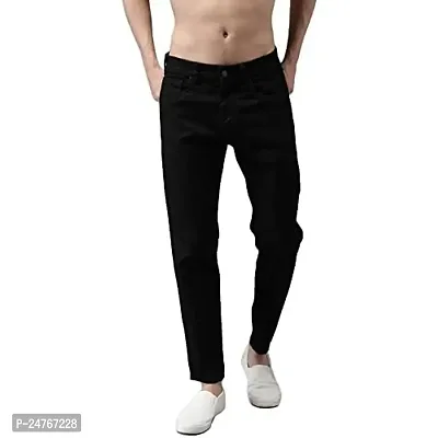 COMFITS Men's | Boys | Black Plain Casual Stylish Jeans (36, Black)