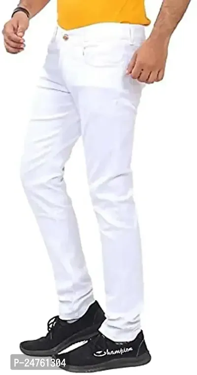 COMFITS Men's | Boys | Black Plain Casual Stylish Jeans (32, White)-thumb2