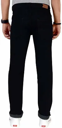 Stylish Black Cotton Blend Mid-Rise Jeans For Men-thumb1