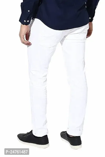 COMFITS Men's | Boys | Black Plain Casual Stylish Jeans (36, White)-thumb2